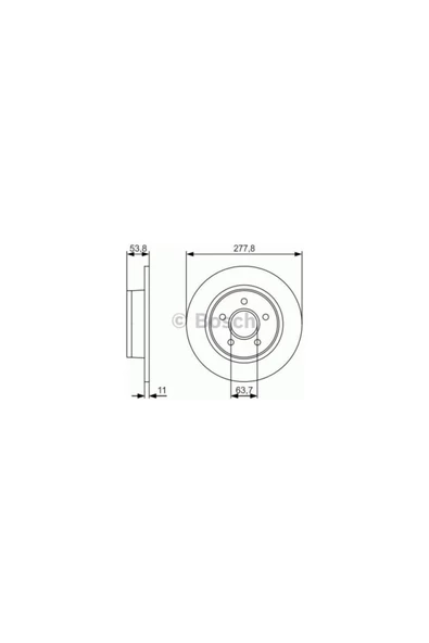 Bosch Fren Diski Arka [5d 278mm] Connect 1.8 16v 02 Abs Lı ürün görseli 1