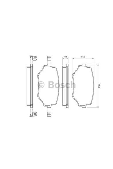 Bosch BALATA FREN ON-(SUZUKI  GRAND-VITARA 98/05  1.9D-2.0-2.5-2.7 V6  ) ürün görseli 1