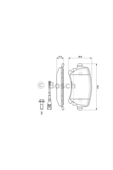 Bosch ARKA FREN BALATASI-KABLOLU-  (VW TRANSPORTER 03-19) ürün görseli 1