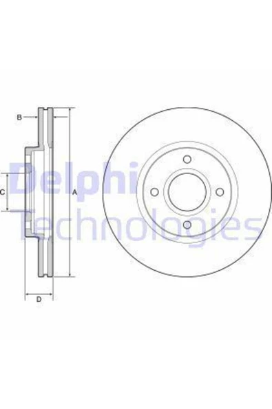 DELPHİ Bg4569c Fren Diski Takım Boyalı Ford Fiesta B-max 11/12- Ön ürün görseli 1