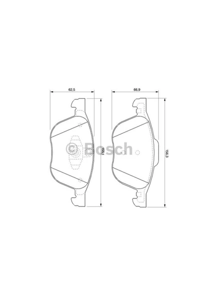 Bosch ÖN FREN DİSK BALATA ( FORD   FOCUS CMAX 04-15 ) ( MAZDA3 03/10 ) (VOLVO S40-V50-C30-C70) (04-13)  (1 ürün görseli 1