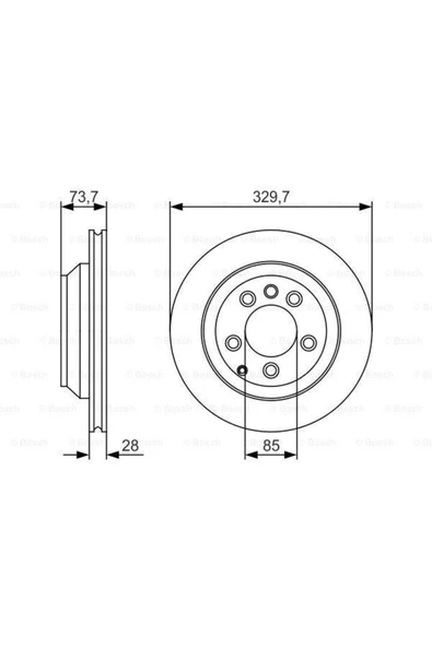 Bosch Fren Dıskı Arka Touareg 7l 02- Touareg 7p 10- / Q7 06- / Cayenne Havalı 330mm ürün görseli 1