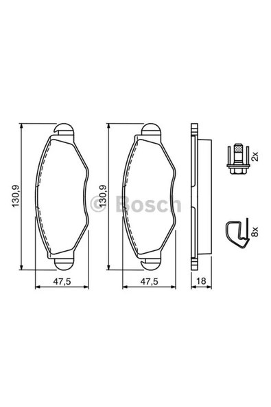 Bosch FREN BALATASI ON WVA 23597 ( PEUGEOT   206 1.4 1.4HDI 1.6 ) ürün görseli 1