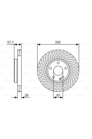 Bosch Fren Dıskı Ön Mercedees A Serı 13-16 W176 B Serı W242 W246 C Serı W205 S205 Uyumlu Spor Paketsız ürün görseli 1