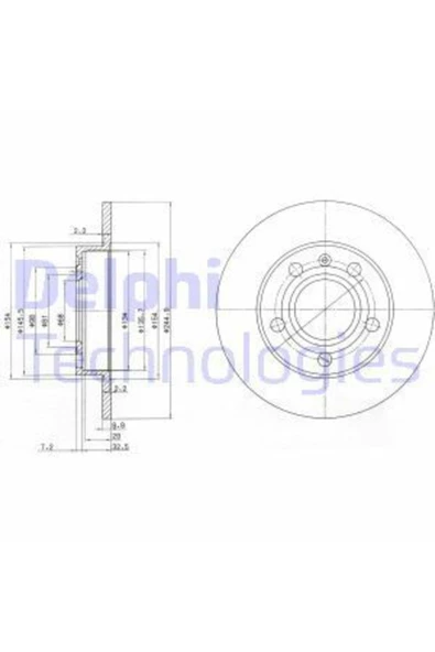 DELPHİ Fren Dıskı On Passat(96-11.00) A4(94-00) A8(96-10) Phaeton 02-(280×22×5dlxhavalı Uyumlu ürün görseli 1