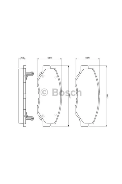 Bosch BALATA FREN ON-(HONDA   CRV 02/06 / CIVIC 2016/ FK-FC5 / ACCORD  03/08 ) ürün görseli 1