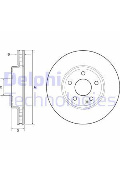 DELPHİ Fren Dıskı Tk Boyalı Mercedes A-class W176 06/12 On ürün görseli 1