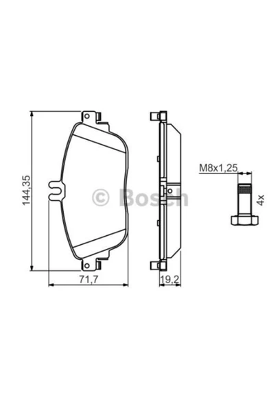 Bosch FREN BALATASI ON (MERCEDES W117-156-176-246 ) ürün görseli 1