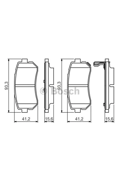 Bosch FREN BALATASI ARKA (HYUNDAI  X35 11/12/KIA  SPORTAGE 11/12/I20 08/12/I30 08/12 ) ürün görseli 1