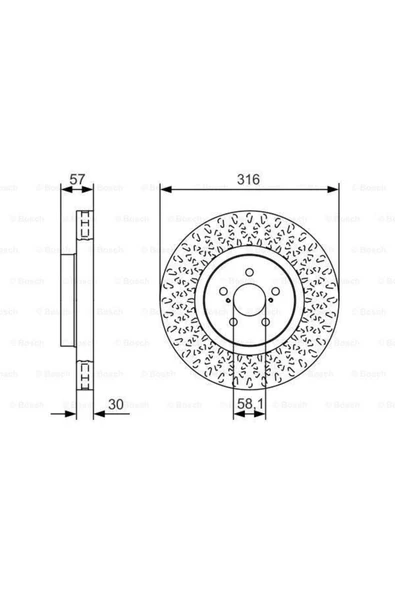 Bosch Fren Diski. Ön. 316 Mm / 3-28 Mm Hava Kanallıbos-0986479a81 26300ag001 26300ag001 ürün görseli 1