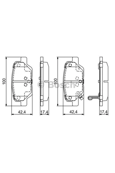 Bosch FREN BALATASI ARKA (FIAT  EGEA 1.4 1.6 1.6D  15-) ürün görseli 1