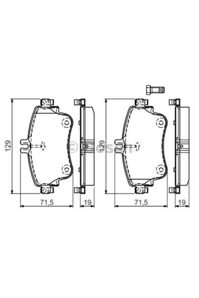Bosch Fren Balatası Ön Mercedes W176 W246 C117 ürün görseli 1