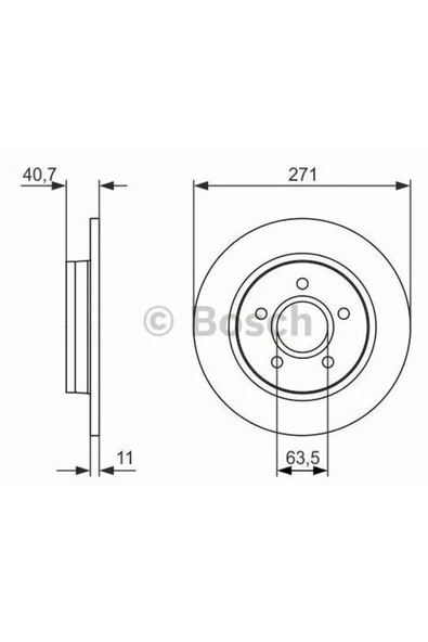 Bosch FREN DİSKİ ARKA DOLU (271MM)( FORD   FOCUS 2010- ) ürün görseli 1