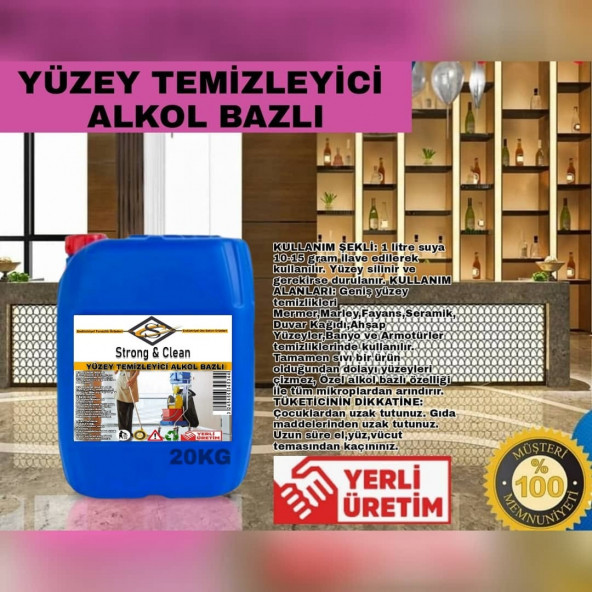 Yüzey Temizleyici Alkol Bazlı 20KG ürün görseli 1