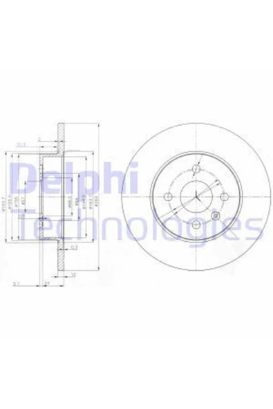 DELPHİ Fren Dıskı Arka (4d 264mm) Astra F-g-h Merıva 03- ürün görseli 1