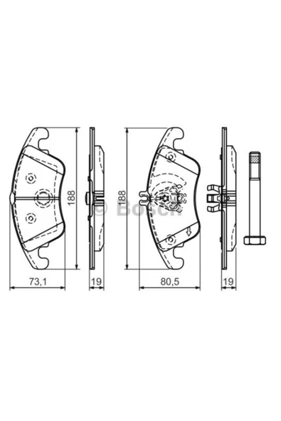 Bosch FREN BALATASI ( MERCEDES W204-207-212-218 ON KULAKLI ) ürün görseli 1