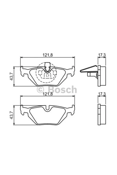 Bosch FREN BALATASI ARKA (BMW  E36-E46 ) 2193402 ürün görseli 1