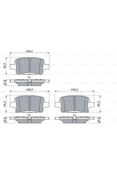 Bosch BALATA FREN ARKA 16 (OPEL   INSIGNIA B 17-) ürün görseli 1