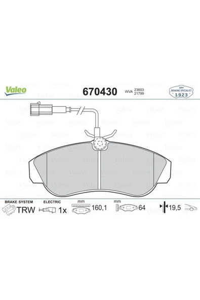 VALEO ON FREN BALATASI BOXER DUCATO JUMPER 94 02 FISLI ürün görseli 1