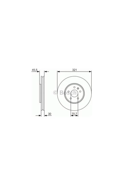 Bosch Fren Diski Ön Uyumlu    [6d 321mm] Astra J 1.4 09 A14 Xel ürün görseli 1
