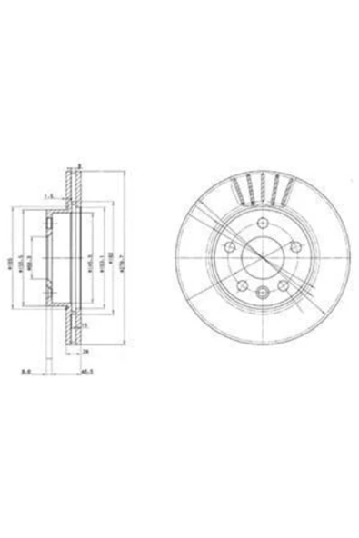 DELPHİ Fren Dıskı Ön Transporter T4 96-03 Havalı 280mm ürün görseli 1