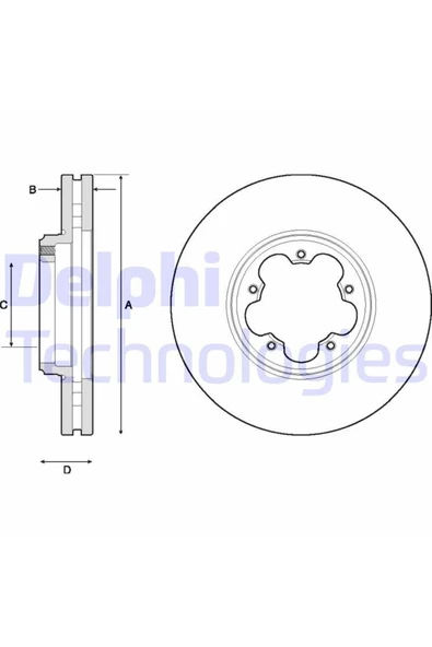 DELPHİ FREN DİSKİ ÖN 288mm TRANSİT V362-V363 2012- Takım Fiyatıdır ürün görseli 1