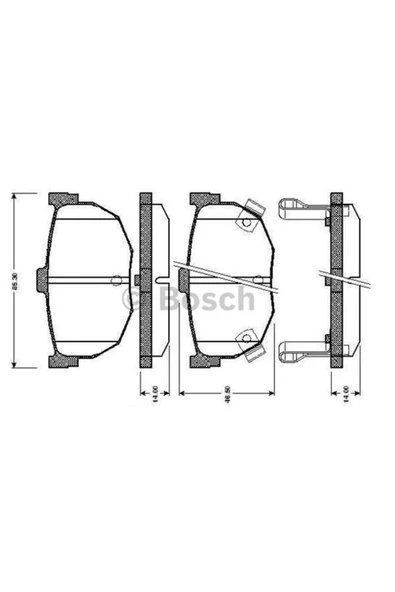 Bosch FREN BALATASI ARKA HYUNDAI ELANTRA 1996-2006 KIA CERATO 2004-/ NISSAN MAXIMA 88-94 ürün görseli 1