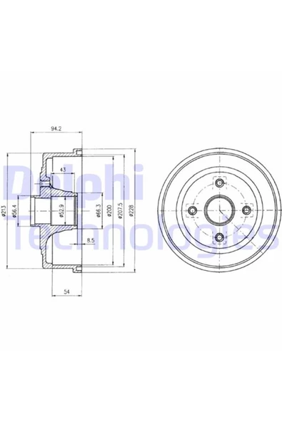 DELPHİ FREN KAMPANASI ARKA (OPEL  CORSA C) ürün görseli 1