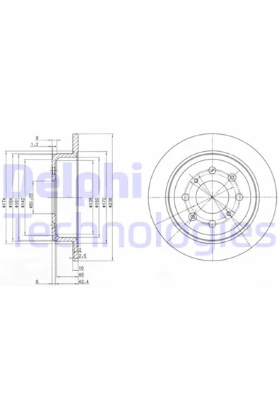 DELPHİ FREN DISKI ARKA DUZ (239-4)-(HONDA  ACCORD 86/89/CIVIC 88/95/CRX 88/91/ROVER-200 90/00 ürün görseli 1