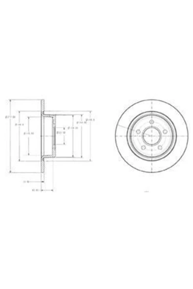 DELPHİ Fren Dıskı Arka Tourneo Connect 02- Transıt connect 02- Düz 278 mm  Uyumlu ürün görseli 1