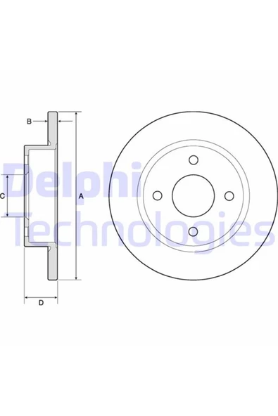DELPHİ FREN DISK ON DUZ 234-4 ( NISSAN  MICRA II 92 - 02 ) ürün görseli 1