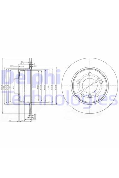 DELPHİ FREN DISKI ARKA BMW E81-E87 116I 118D 118I TAKIM ürün görseli 1