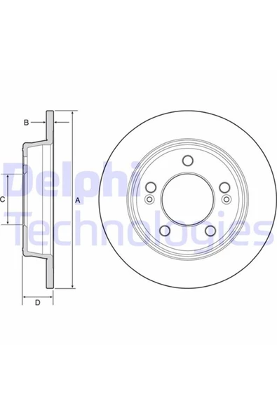 DELPHİ DISK FREN ARKA DUZ (262-5) (KIA  CERATO 13/ SOUL 14/ CEED 12/ HYUNDAI   I30 12/) ürün görseli 1
