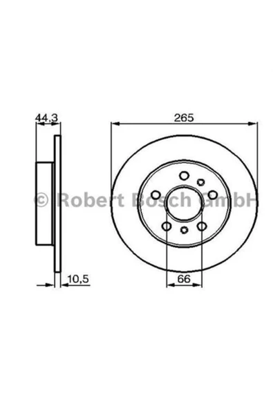 Bosch Fren Dıskı Arka Laguna I 95-01 Safrane 92-00 Düz 265mm 5 Bıjon Uyumlu ürün görseli 1