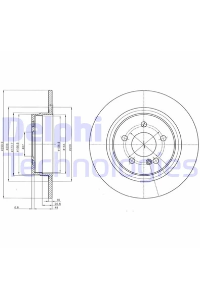 DELPHİ FREN DISKI ( MERCEDES W204-W205 ARKA ) TAKIM ürün görseli 1