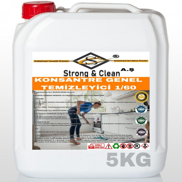 GENEL TEMİZLEYİCİ KONSANTRE 1/60 5KG ürün görseli 1