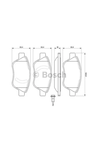 Bosch FREN BALATASI ON ( OPEL : CORSA D 1.0 1.2 1.4 1.3D 75HP ) ürün görseli 1