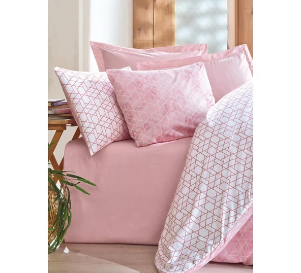 Cotton Box Minimal Tek Kişilik Nevresim Takımı Best Pembe ürün görseli 1