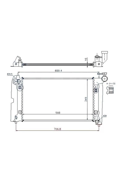MGA 164000d200 Su Radyatoru Brazing - (man.)-( Toyota: Corolla 0307 "1.4 Vvtı-1.6 Vvtı Benzınlı ) (349× ürün görseli 1