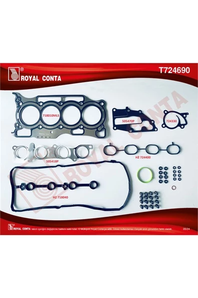 Royal UST TAKIM CONTA REINZ S.LASTIKLI NISSAN  JUKE 11- QASHQAI 07- MICRA K12 05- 1.6 16V ürün görseli 1