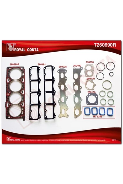 Royal T260690r Motor Takım Conta Üst Palio Albea Marea Brava 1.6 16v 96- ürün görseli 1