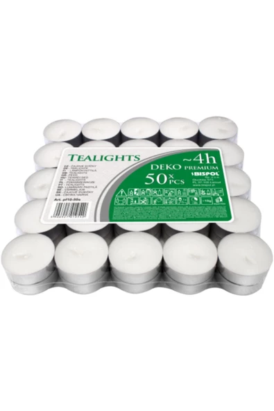 Yenigeldi 50 Li Buhurdanlık Tea Light Mumu , 4. Saat Yanan Mum , Difizör Mumu , Kokusuz Mum , Isıtıcı Mum ürün görseli 1