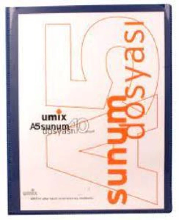 UMIX SUNUM DOSYASI CEPLI A5 40 LI LACIVERT(U1194P) ürün görseli 1