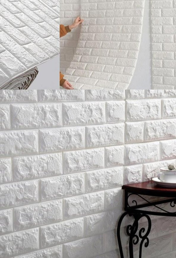 Renkli Duvarlar 70x38 cm(0,27m2)Kendinden Yapışkanlı 3D Esnek Duvar Kağıdı Paneli ürün görseli 1