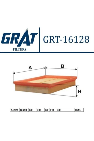 GRAT Hava Fıltresı - (hyundaı: Sonata 98 - 04 )grt-16128 28113-37101 2811337101 ürün görseli 1