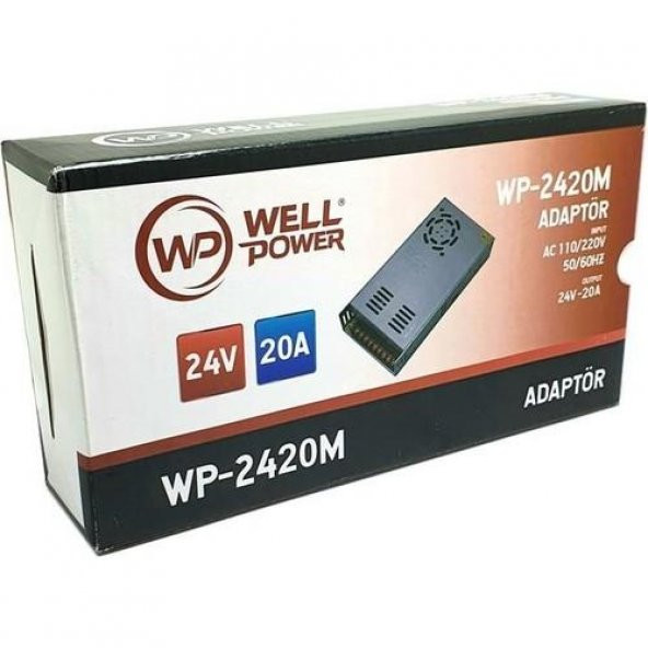 Wellpover 24 Volt 20 Amper Metal Kasa Adaptör - Resim 3