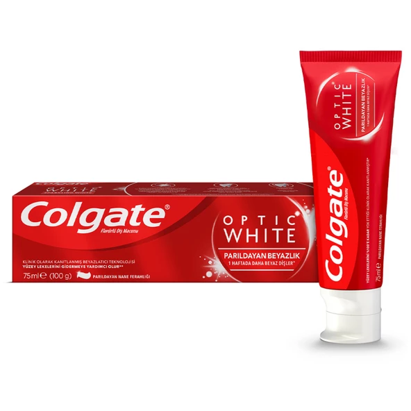 Colgate Optic White Parıldayan Beyazlık Beyazlatıcı Diş Macunu 75 Ml 2 Adet ürün görseli 1