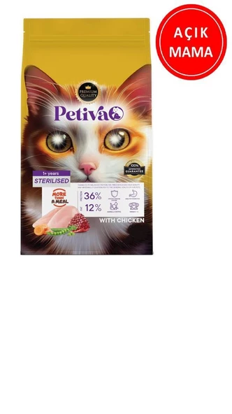 Petiva Kısırlaştırılmış Tavuklu Yetişkin Kedi Maması 1 Kg AÇIK ürün görseli 1