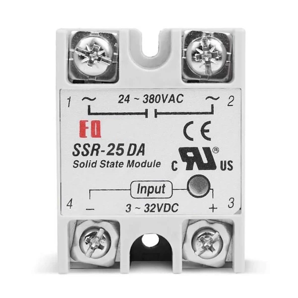 SSR-25DA SSR Röle AC Çıkış DC Tetik 25A AC 24-380V Tek Fazlı Solid State Röle Elektronik Anahtar ürün görseli 1