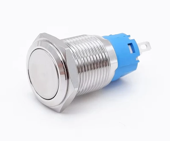 16mm Metal Panel Montaj Düz Kafa Latch Buton NO NC DC 6A 12V AC 3A 250V IP67 Su Geçirmez Düğme Star ürün görseli 1